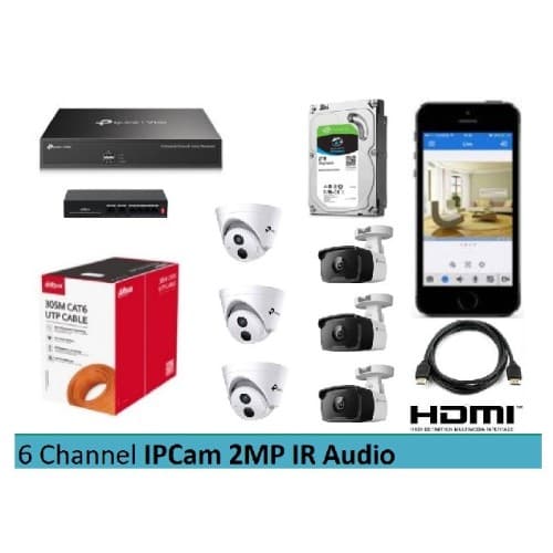 Paket Hemat IPCam 2MP + Audio 6 Channel