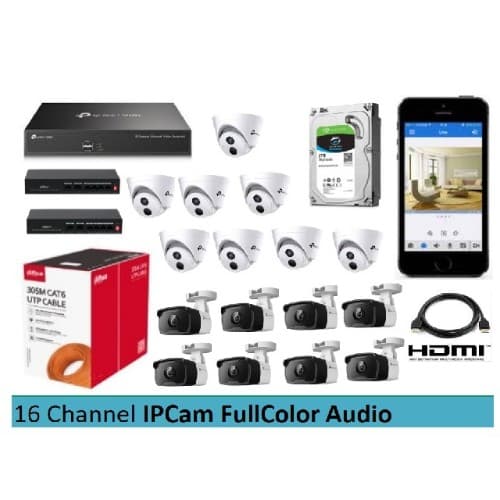 Paket Hemat IPCam 2MP + Audio 16 Channel