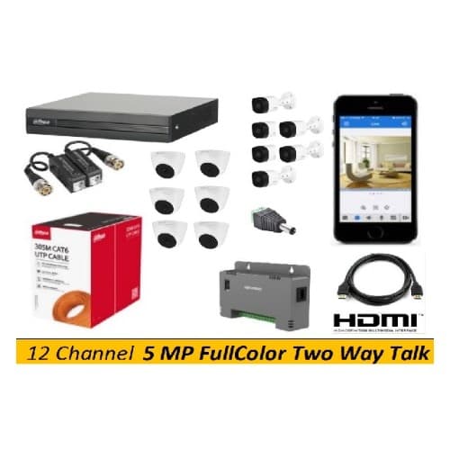 Paket Analog 5MP FullColor + TwoWayTalk 12 Channel